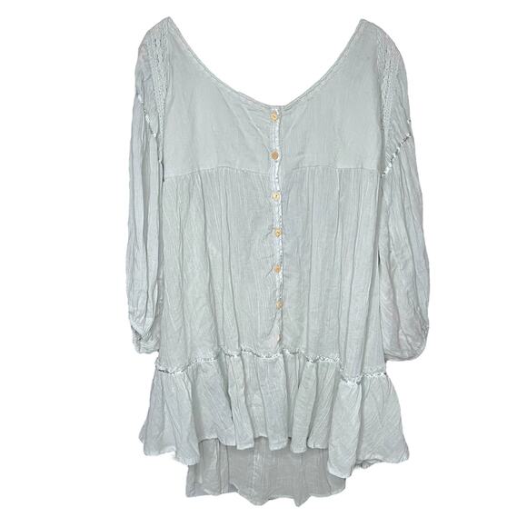Free People Dresses & Skirts - Free People Cora Puff Sleeve Tunic Light Green Size Large